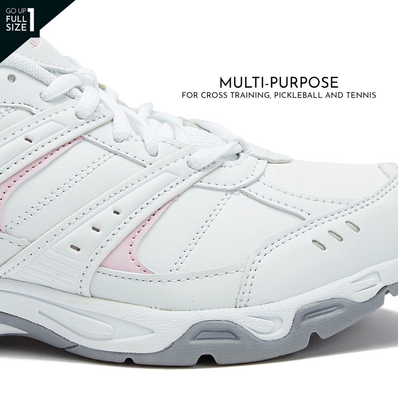 Avia Verge Womens Sneakers - Tennis, Court, Cross Training, or Pickleball Shoes for Women, 8 Medium, White with Light Pink - Image 3